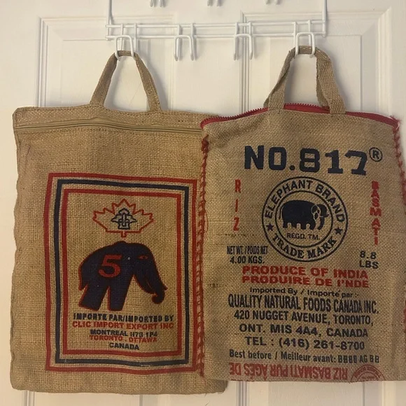 BURLAP type novelty Rice Bags - Picture 3 of 5
